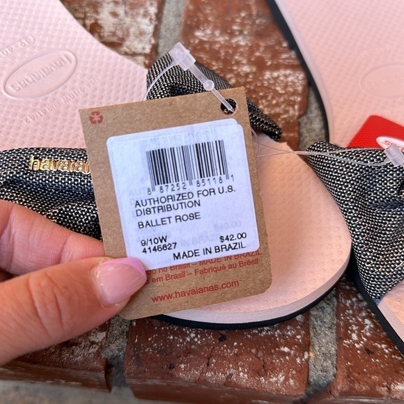 Havaianas You St Tropez Shine Flip Flops in Ballet Rose Women's Size 9/10 US - Picture 7 of 7